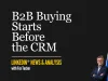 Featured graphic for an article about B2B buying starting before CRM activity and the role of LinkedIn® Company Pages