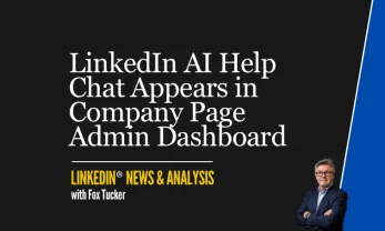 Illustration of LinkedIn® AI Help chat for Company Page administrators