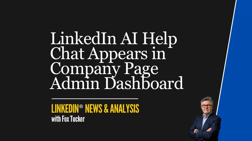 Illustration of LinkedIn® AI Help chat for Company Page administrators