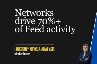Featured graphic for LinkedIn® research showing that network content drives more than 70% of feed impressions and engagement