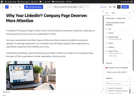 Publish Check WordPress Plugin screenshot 1 of 3